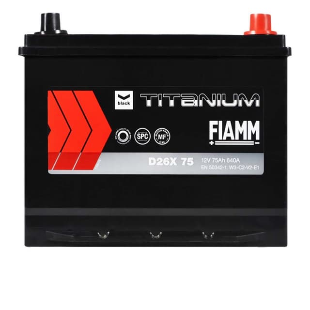 FIAMM Titanium 75Ah 640A 12V R+ азия (173x222x270)