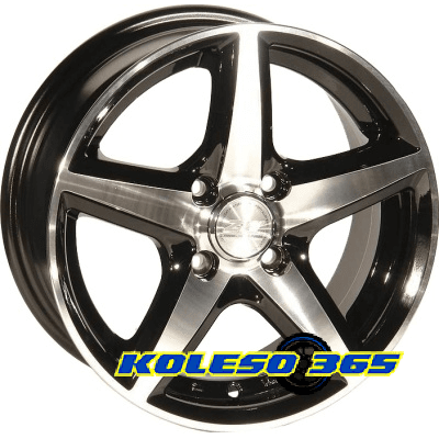 Zorat Wheels 244 5.5x13 4x98 ET25 DIA58.6 Black polished (Черный с полированной лицевой частью)
