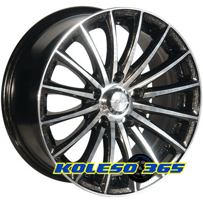 Zorat Wheels 393 5.5x13 4x98 ET25 DIA58.6 Черный с металиком полированное лицо