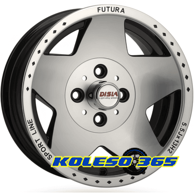 Disla Futura 5.5x13 4x98 ET5 DIA58.6 Black Diamond (Черный глянцевый)