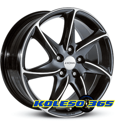 Ronal R51 6.5x15 5x112 ET38 DIA76 Jetblack-front diamond cut (Дробный бриллиант с черным фронтом)